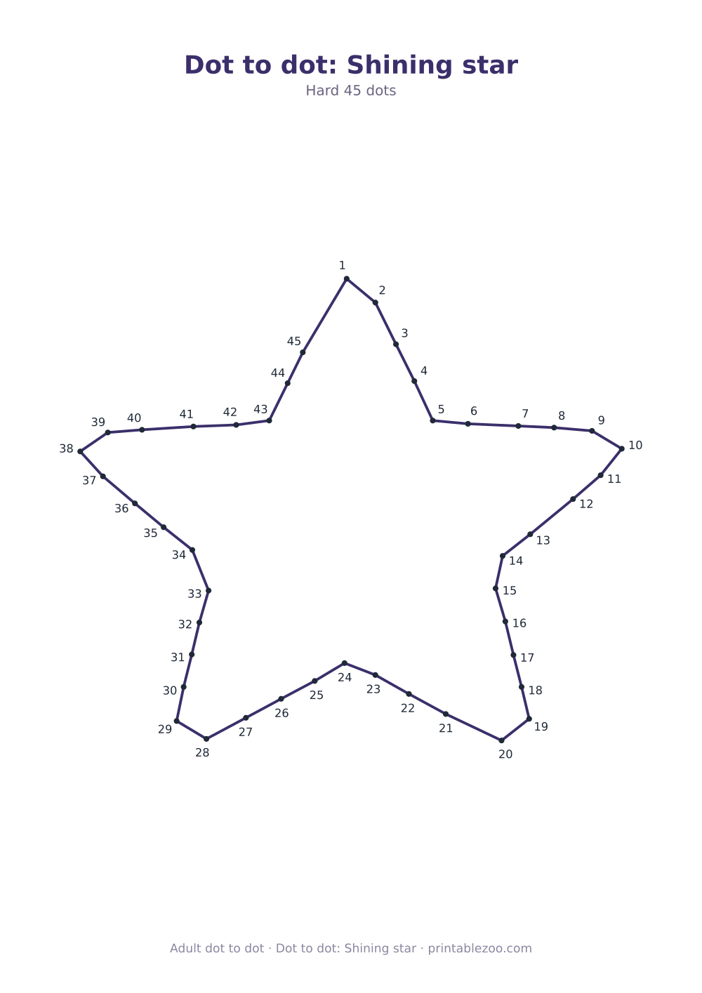 Dot to dot: Shining star