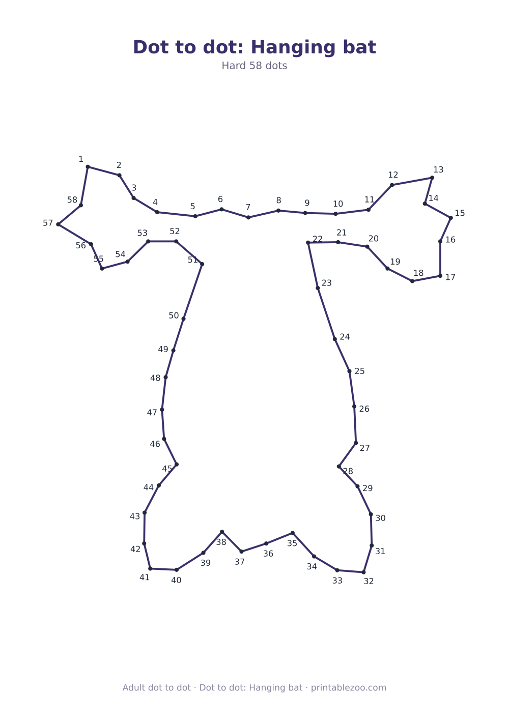 Dot to dot: Hanging bat
