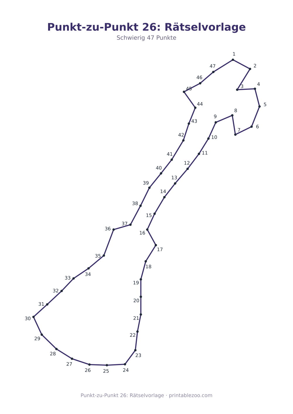 Punkt-zu-Punkt 26: Rätselvorlage als druckfertige Vorschau, Katalognummer 270408 Rätsel Nr. 270408.