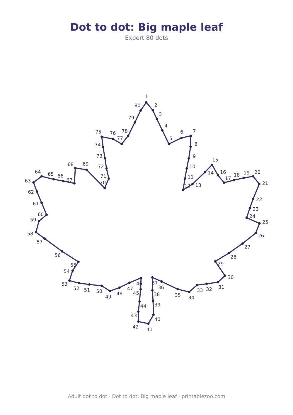 Dot to dot: Big maple leaf