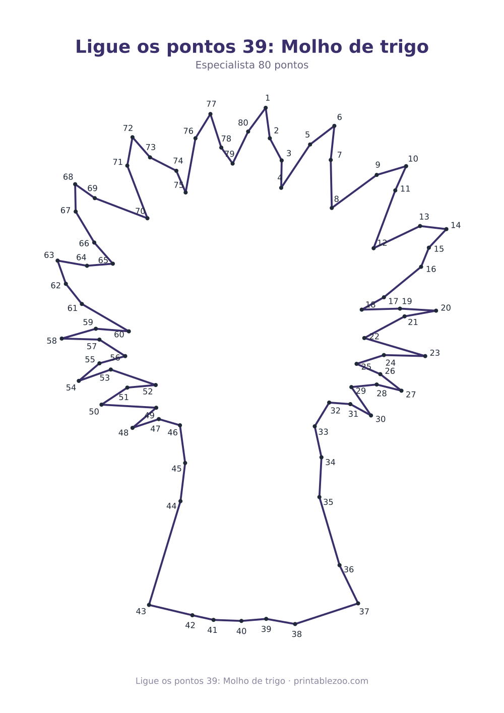 Prévia pronta para imprimir: Ligue os pontos 39: Molho de trigo, catálogo nº 166109 Passatempo nº 166109.