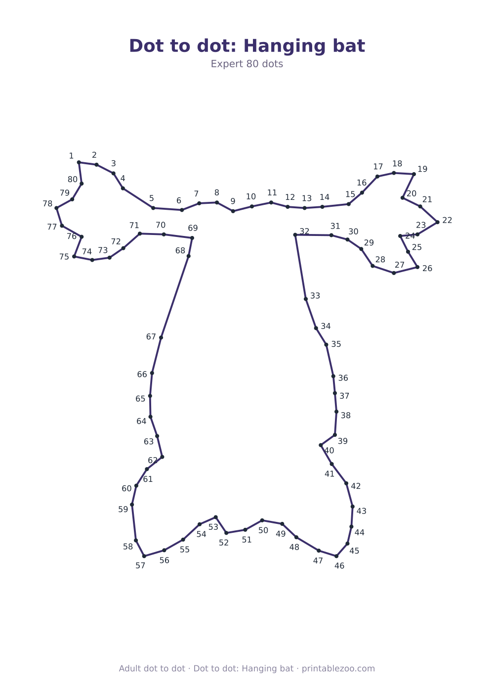 Dot to dot: Hanging bat