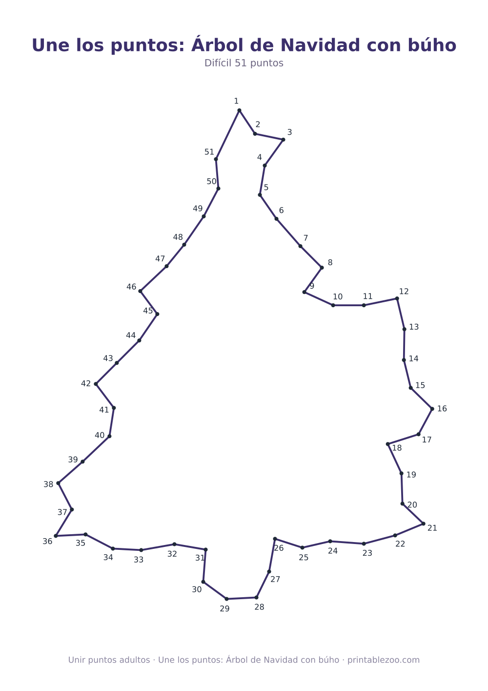 Une los puntos: Árbol de Navidad con búho