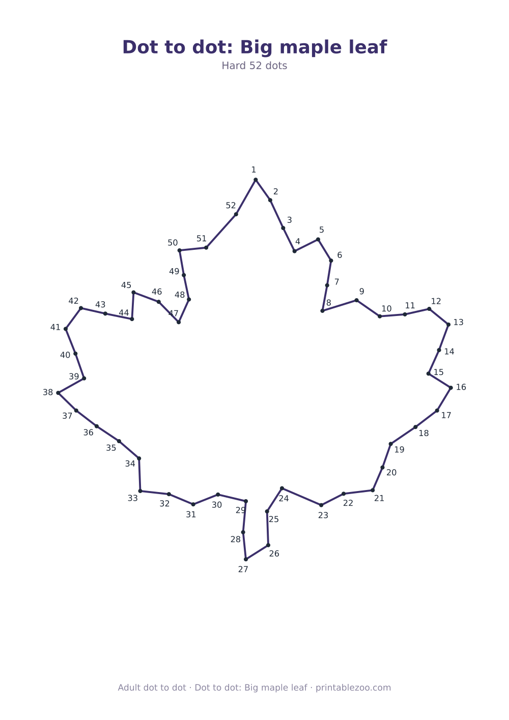 Dot to dot: Big maple leaf