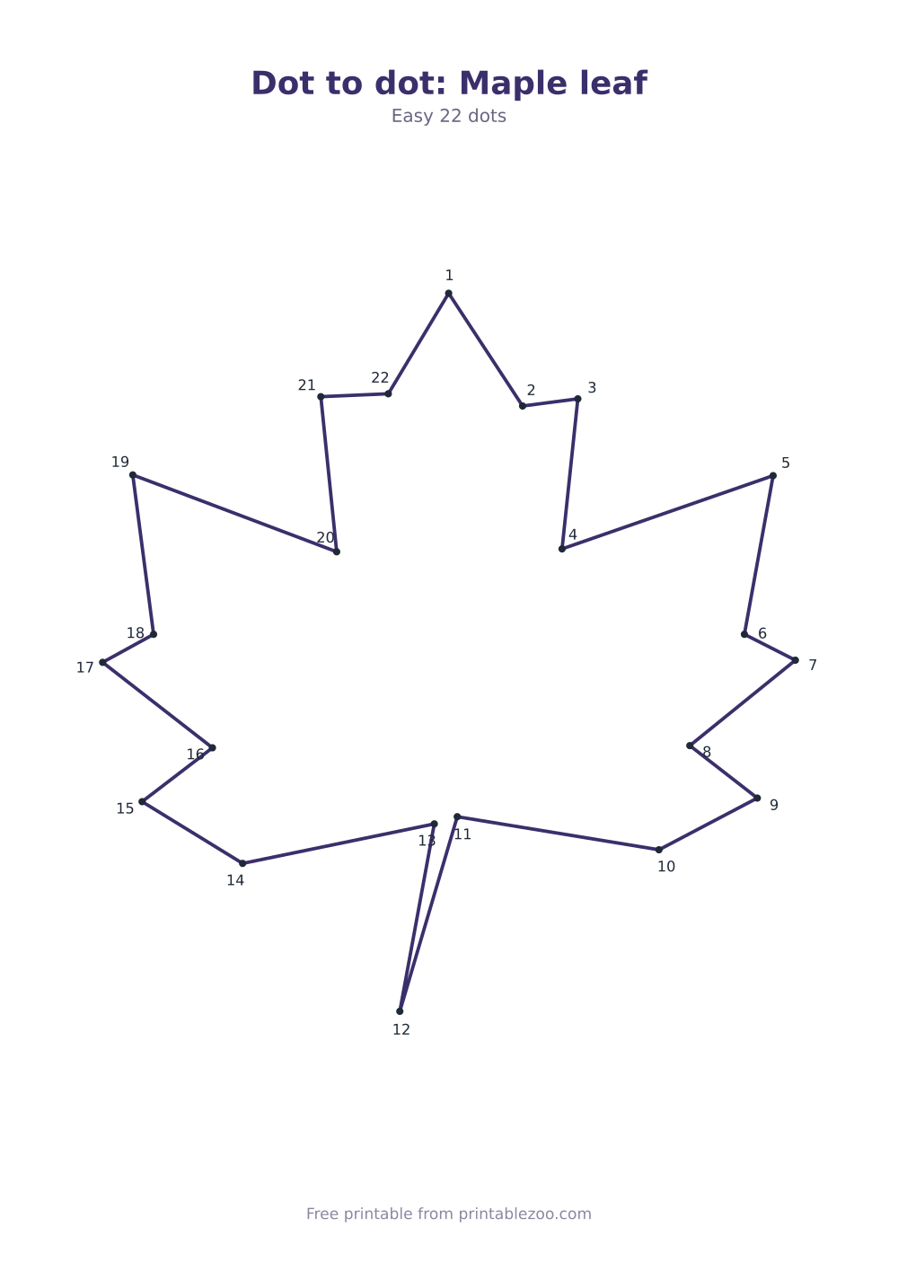 Dot to dot: Maple leaf