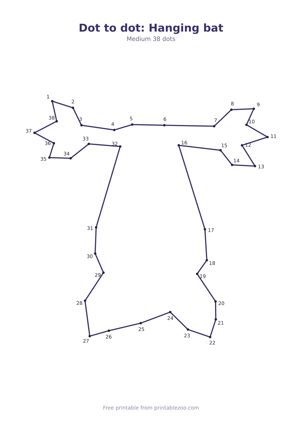 Dot to dot: Hanging bat