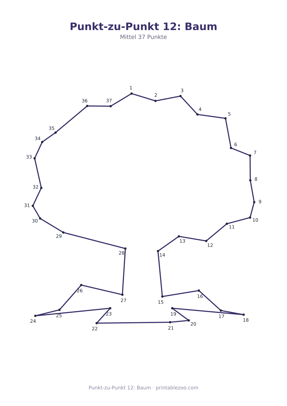 Punkt-zu-Punkt 12: Baum als druckfertige Vorschau, Katalognummer 700112