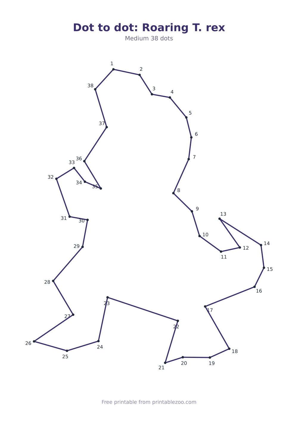 Dot to dot: Roaring T. rex