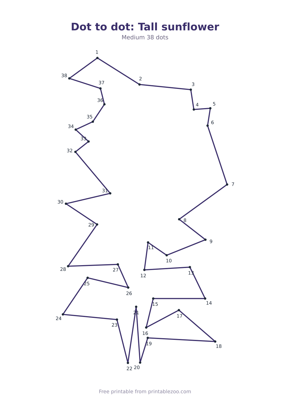 Dot to dot: Tall sunflower