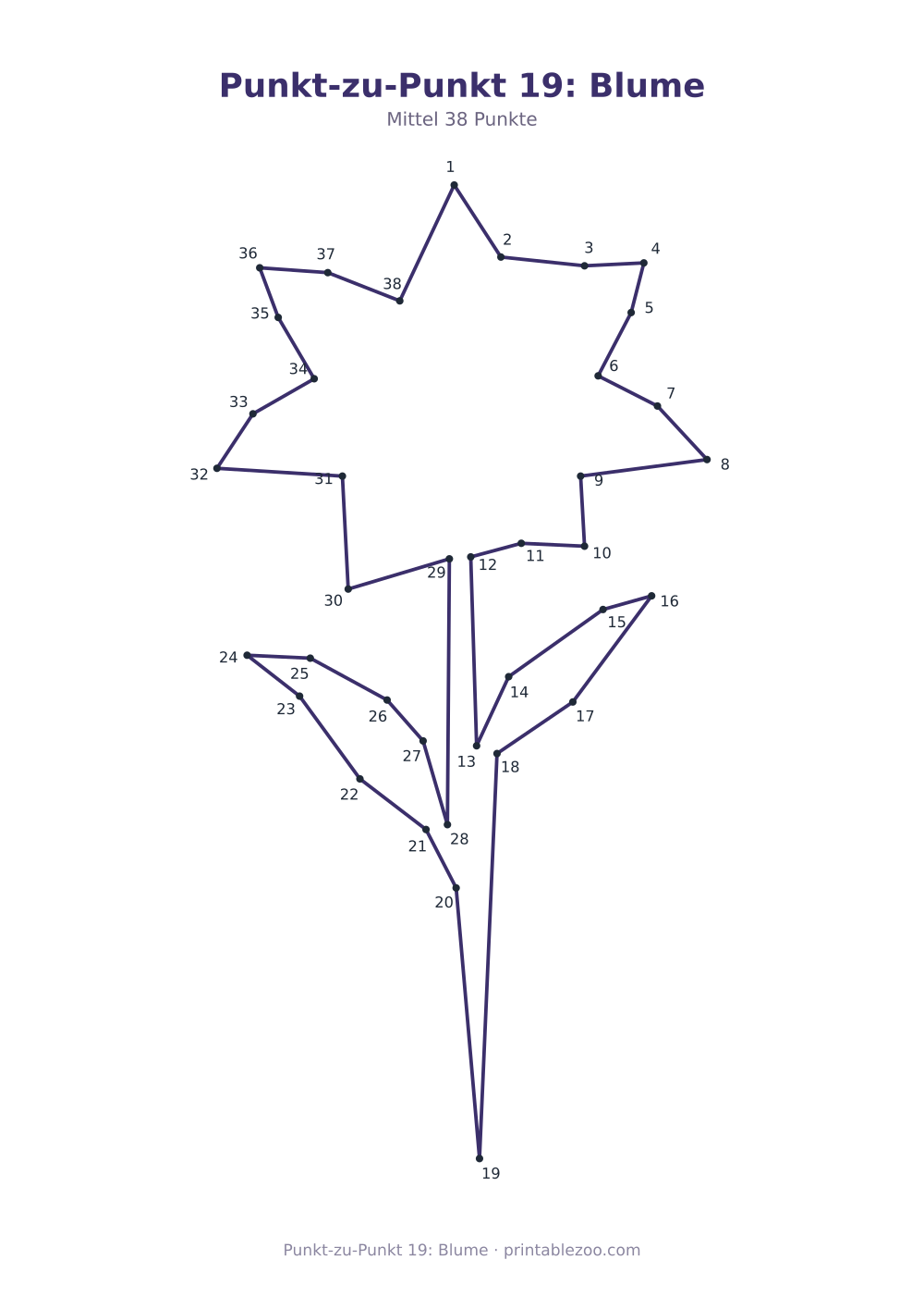 Punkt-zu-Punkt 19: Blume als druckfertige Vorschau, Katalognummer 700119