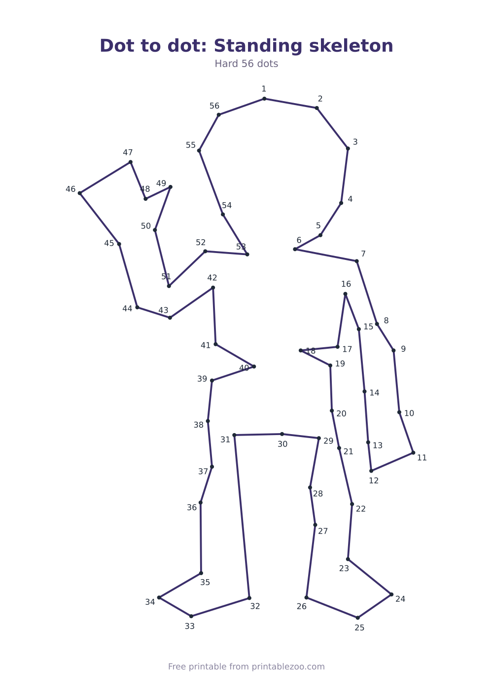 Dot to dot: Standing skeleton