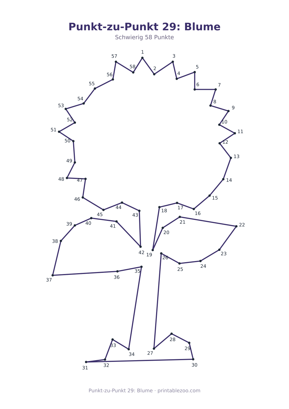Punkt-zu-Punkt 29: Blume als druckfertige Vorschau, Katalognummer 700129