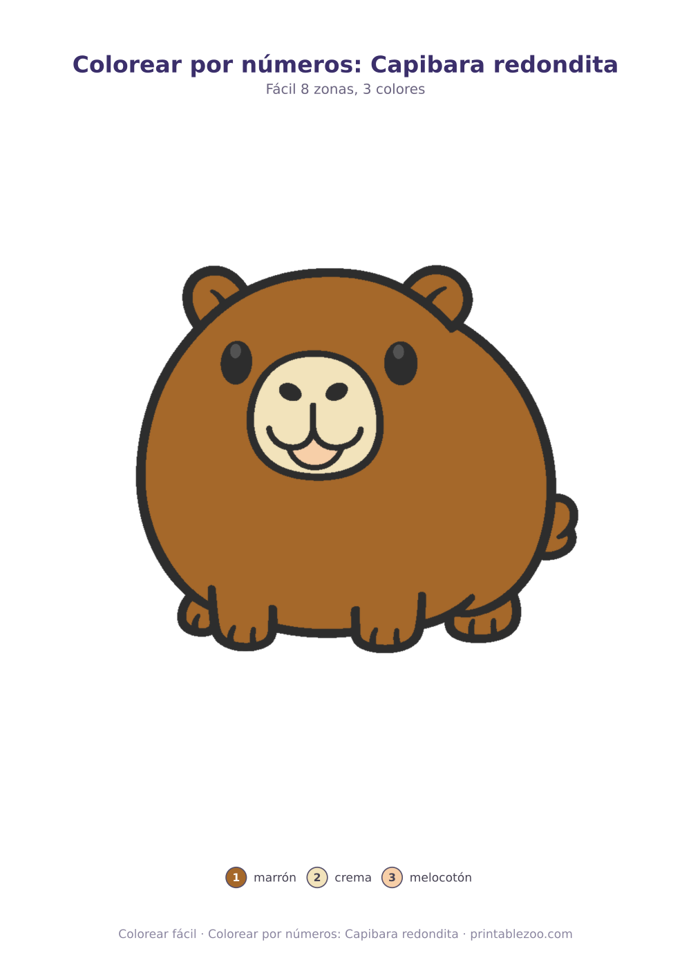 Colorear por números: Capibara redondita