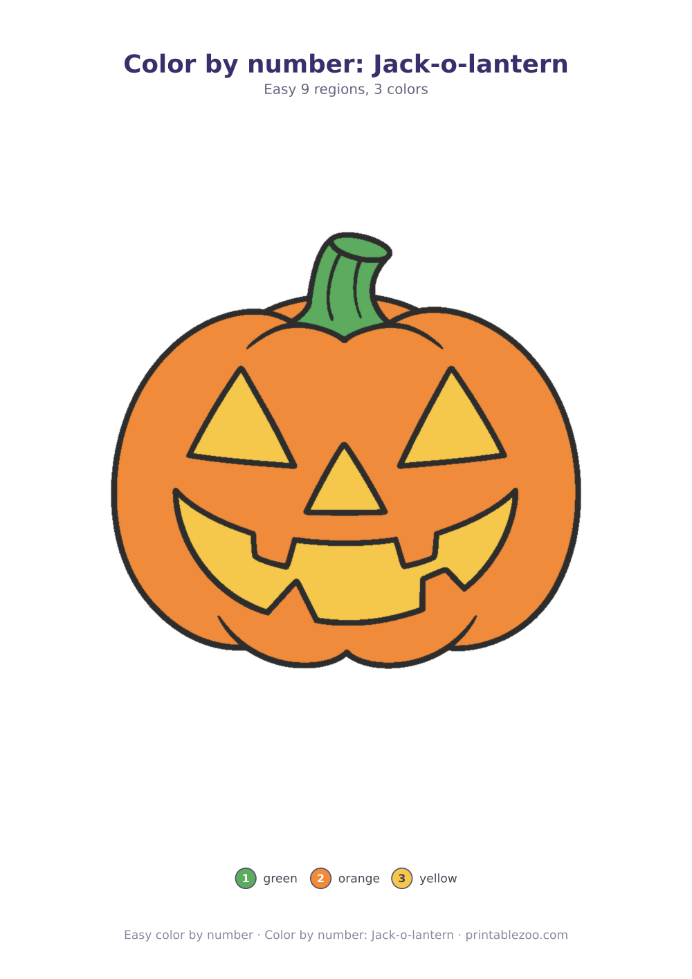 Color by number: Jack-o-lantern