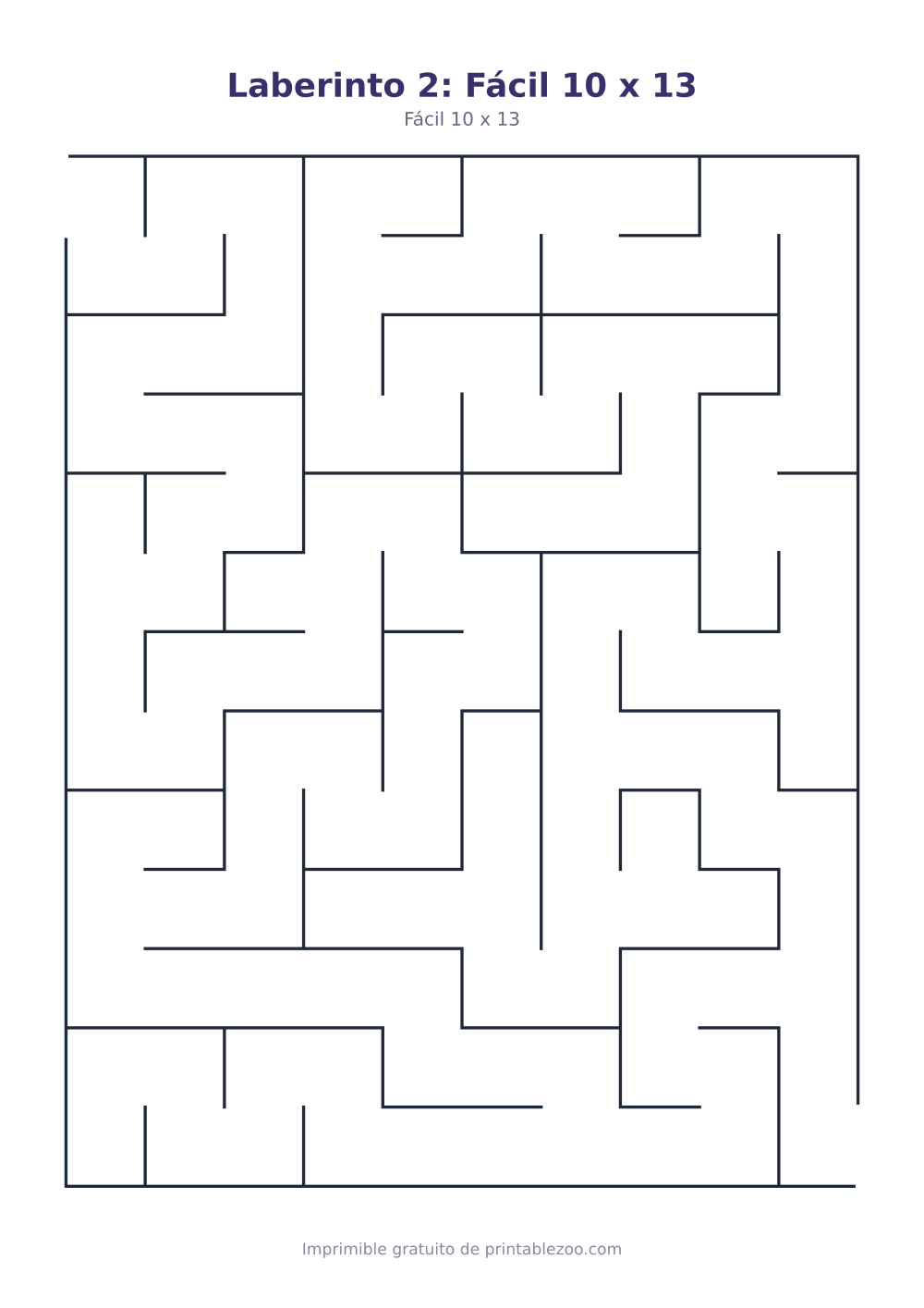 Laberinto 2: Fácil 10 x 13