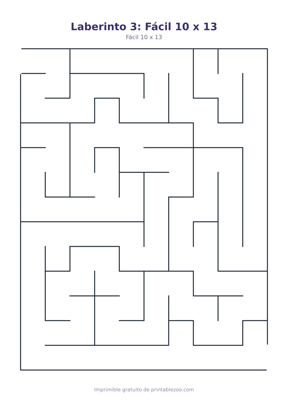 Laberinto 3: Fácil 10 x 13