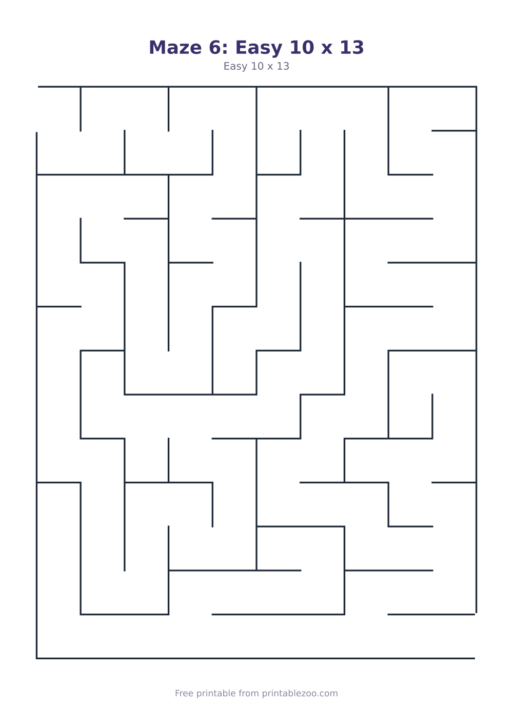 Maze 6: Easy 10 x 13