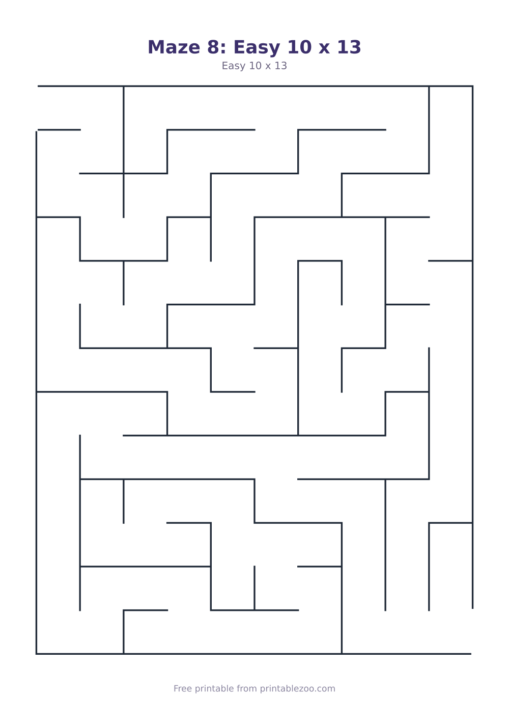 Maze 8: Easy 10 x 13