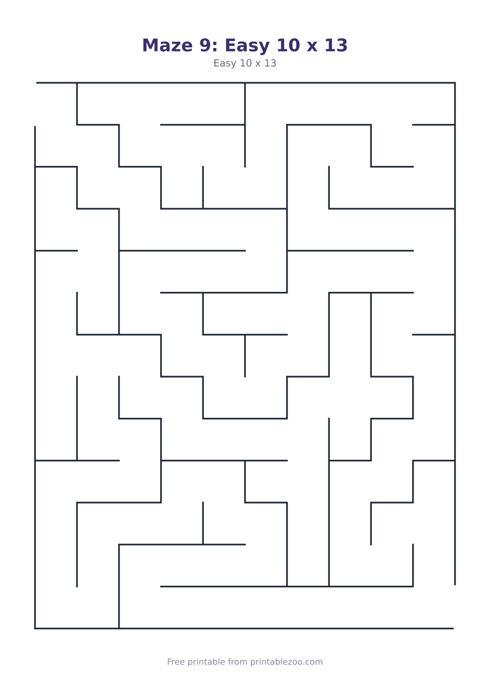 Maze 9: Easy 10 x 13