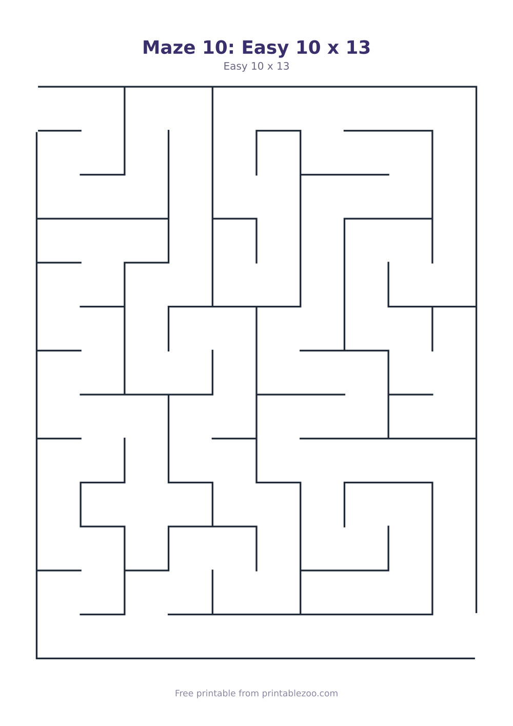 Maze 10: Easy 10 x 13