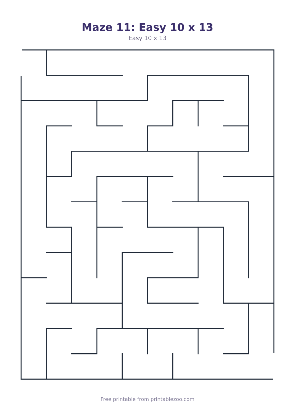Maze 11: Easy 10 x 13
