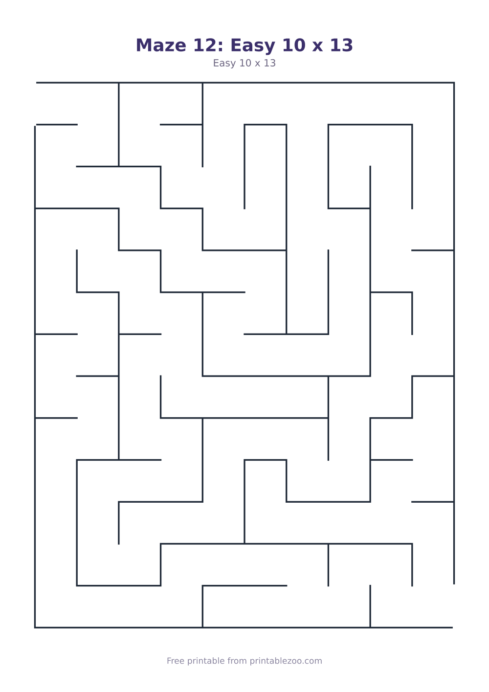 Maze 12: Easy 10 x 13