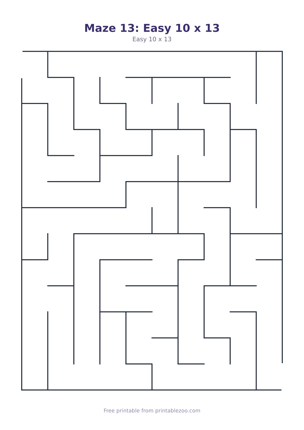 Maze 13: Easy 10 x 13