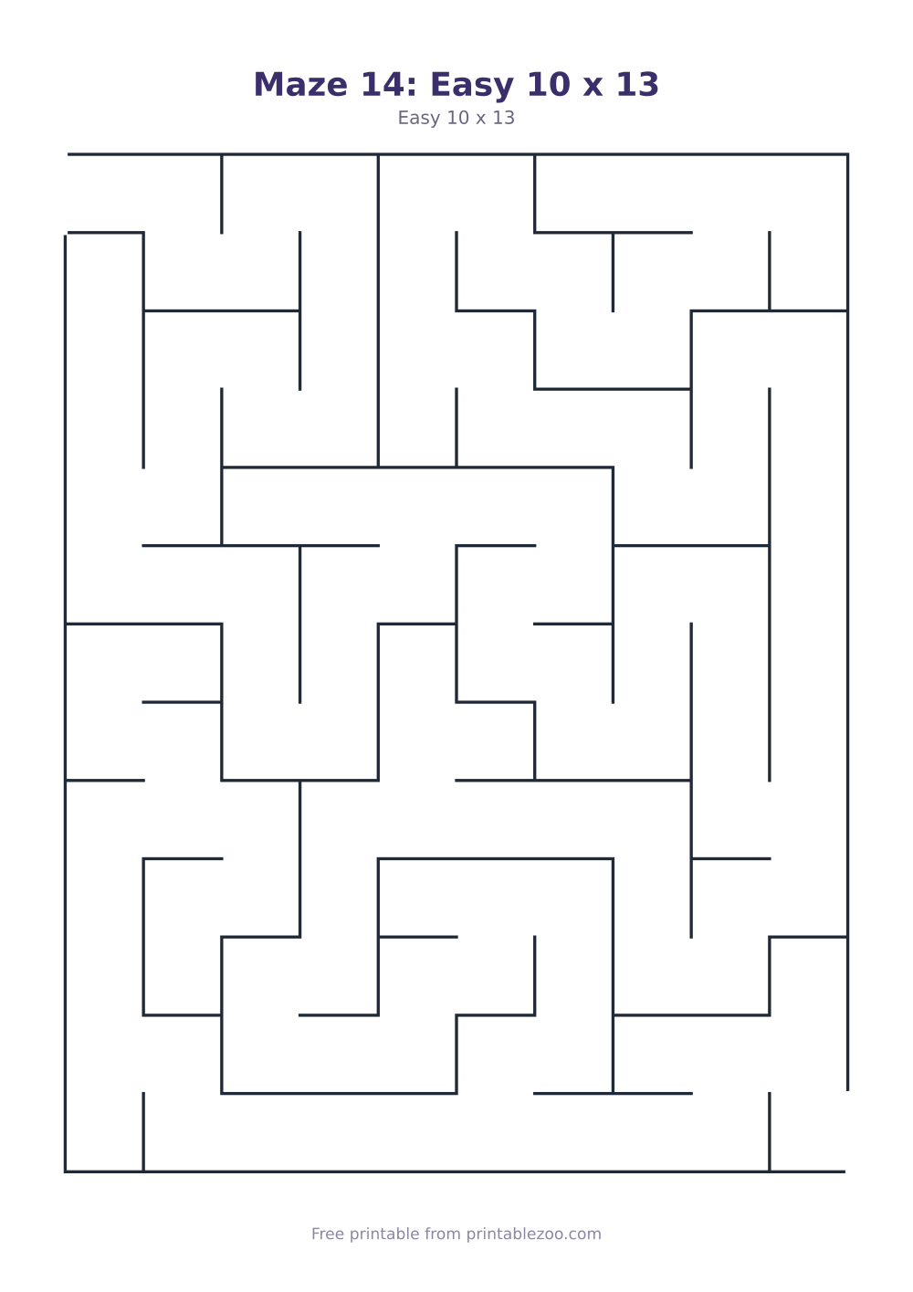 Maze 14: Easy 10 x 13