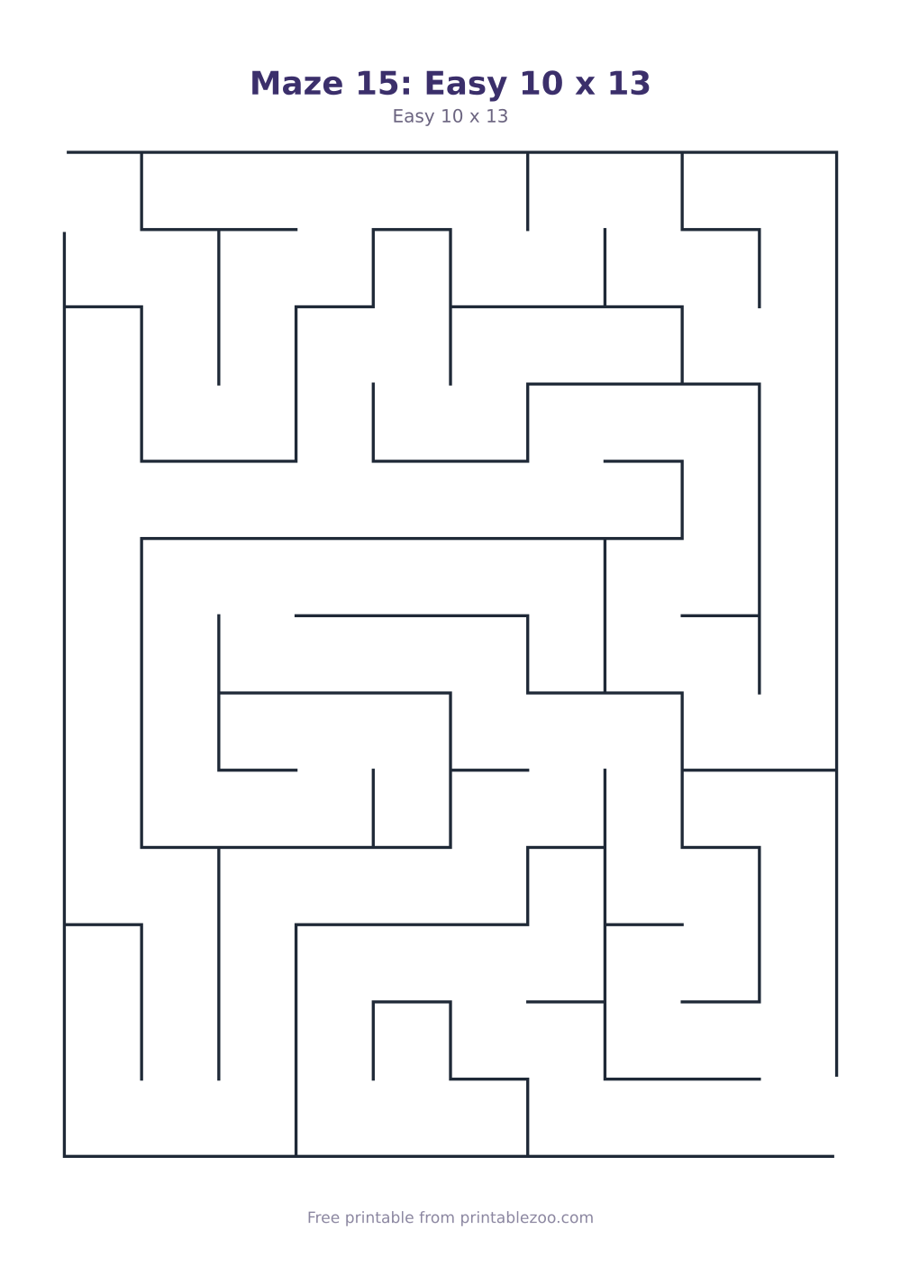 Maze 15: Easy 10 x 13