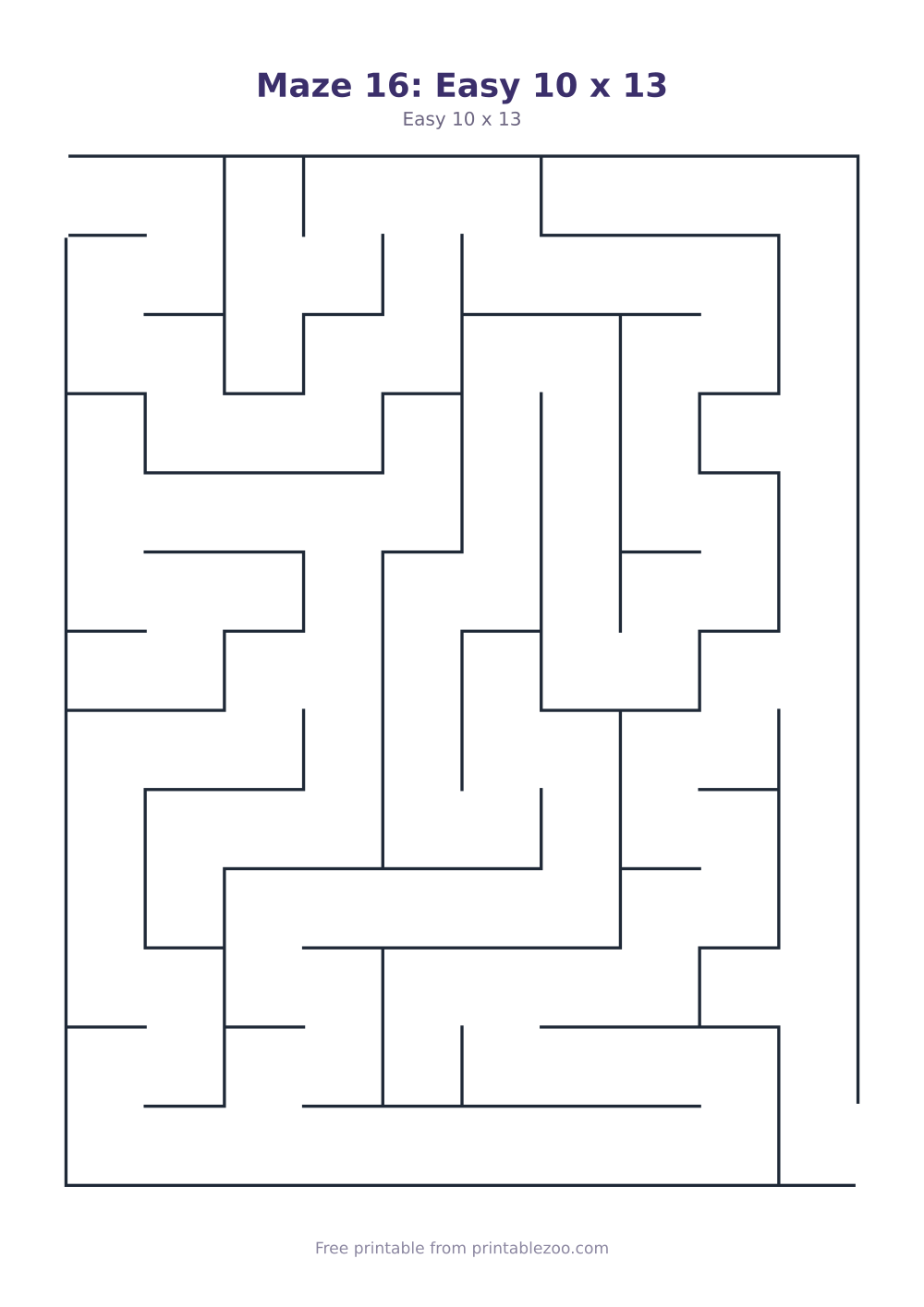 Maze 16: Easy 10 x 13