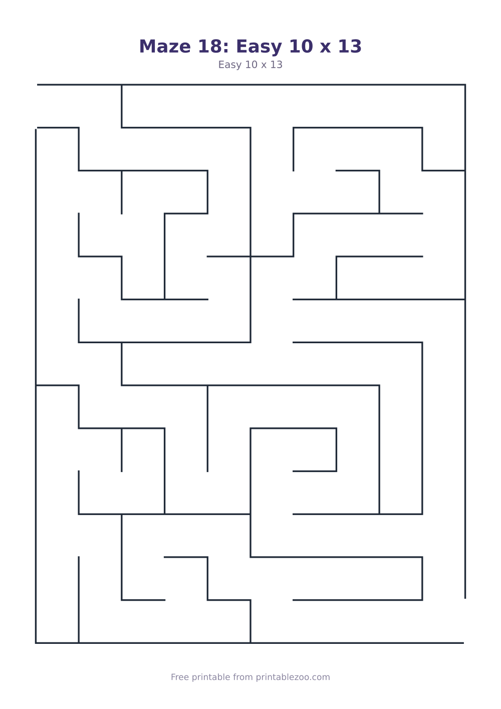 Maze 18: Easy 10 x 13