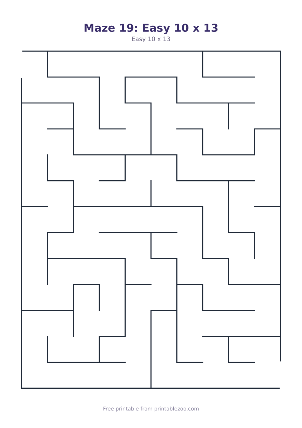 Maze 19: Easy 10 x 13
