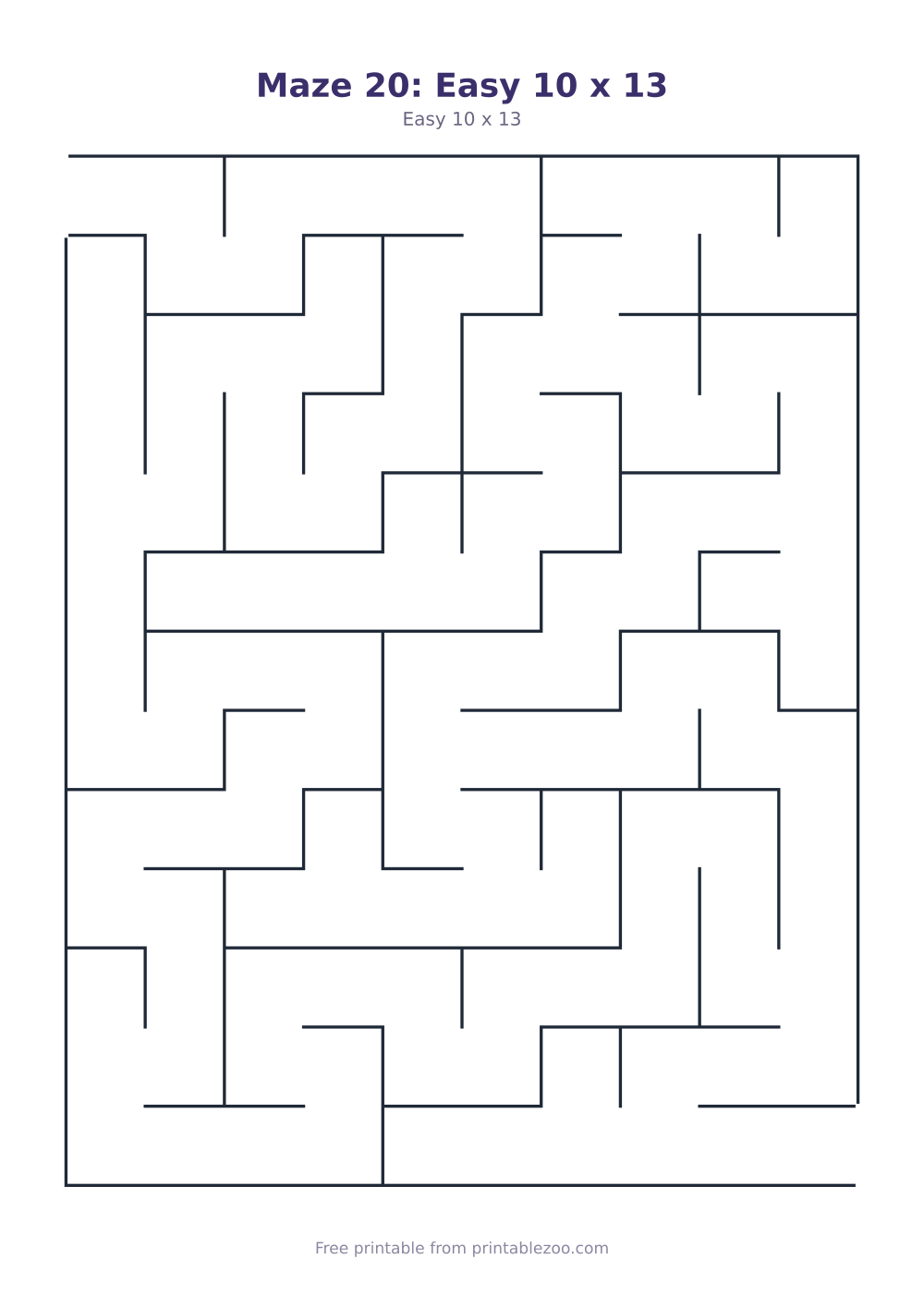Maze 20: Easy 10 x 13