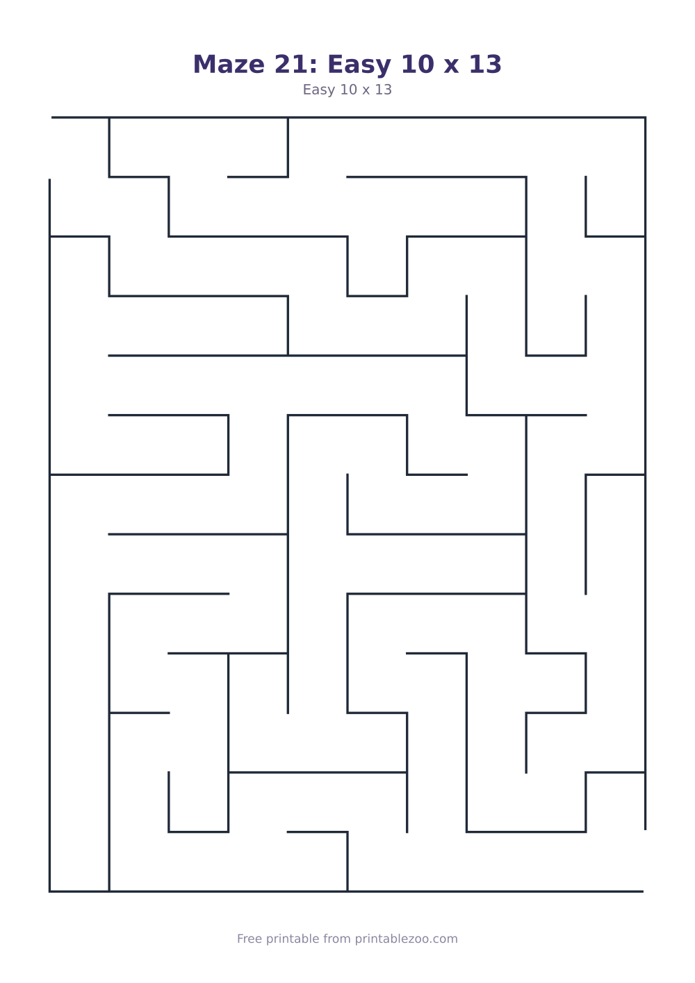 Maze 21: Easy 10 x 13