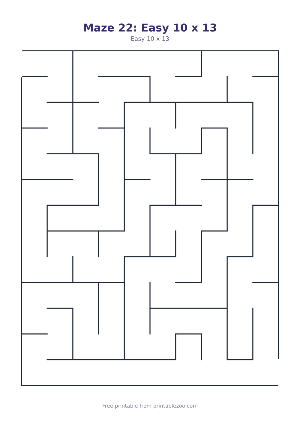 Maze 22: Easy 10 x 13