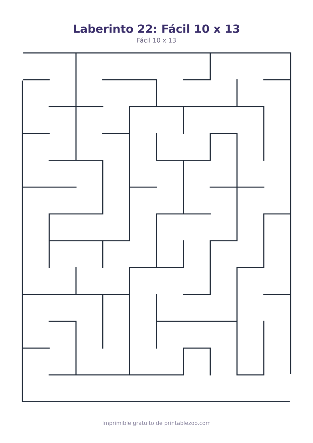 Laberinto 22: Fácil 10 x 13