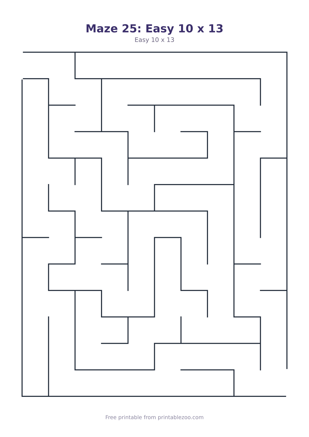 Maze 25: Easy 10 x 13