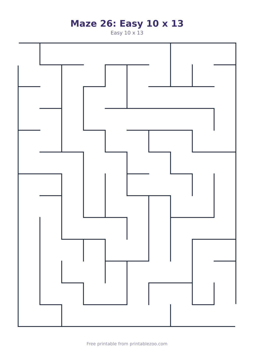 Maze 26: Easy 10 x 13