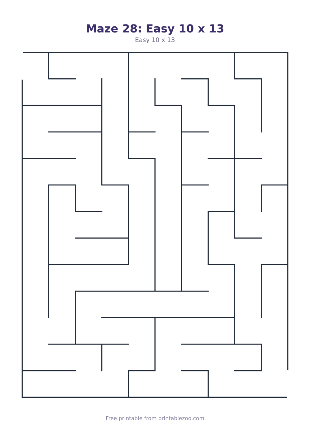Maze 28: Easy 10 x 13