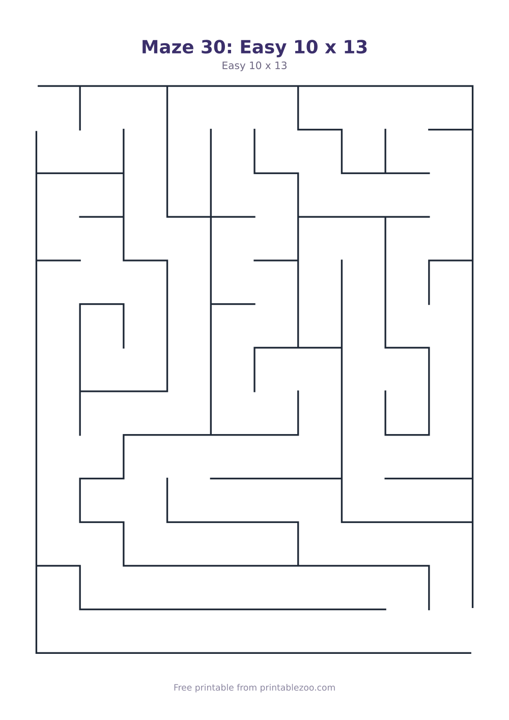 Maze 30: Easy 10 x 13
