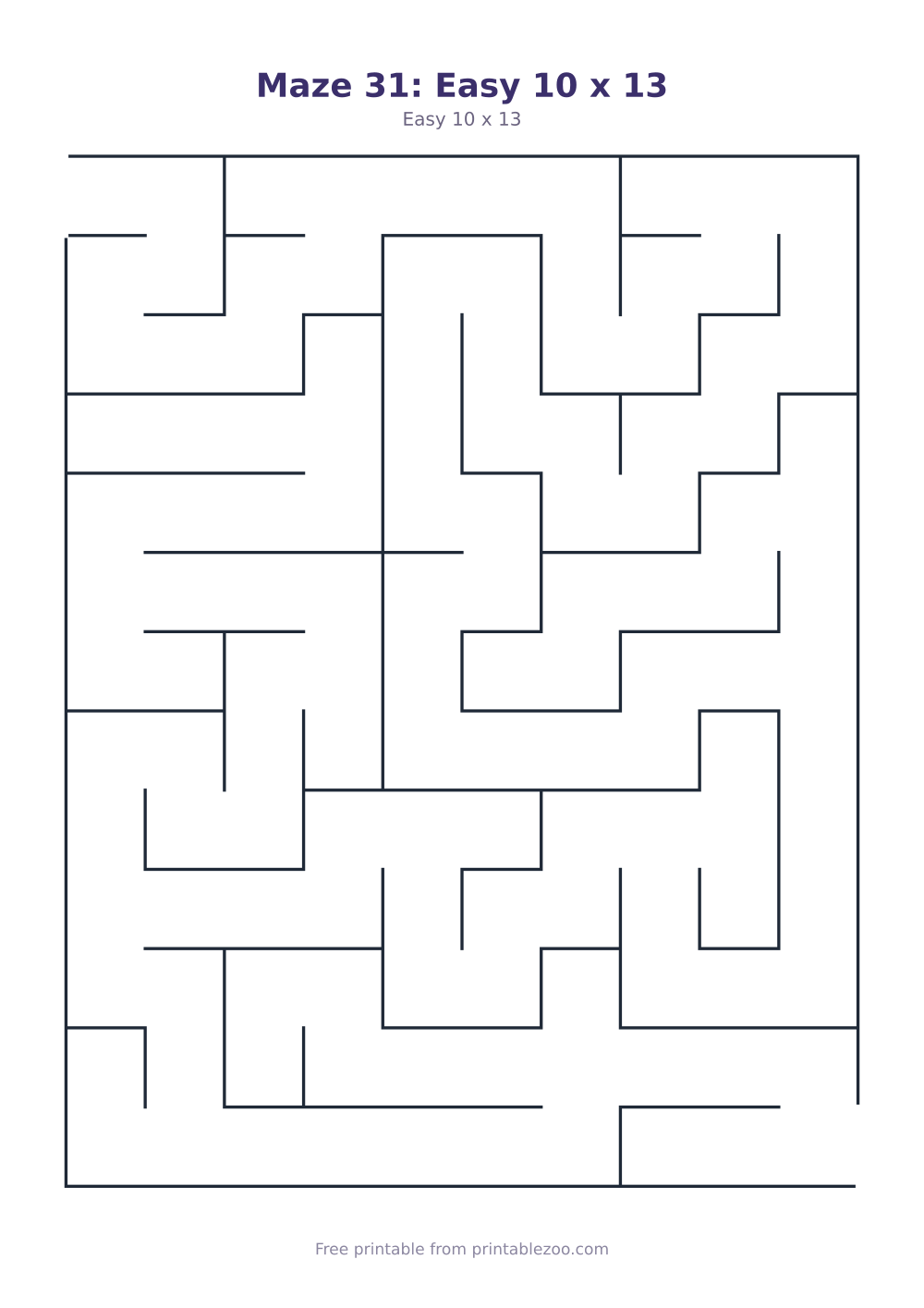 Maze 31: Easy 10 x 13