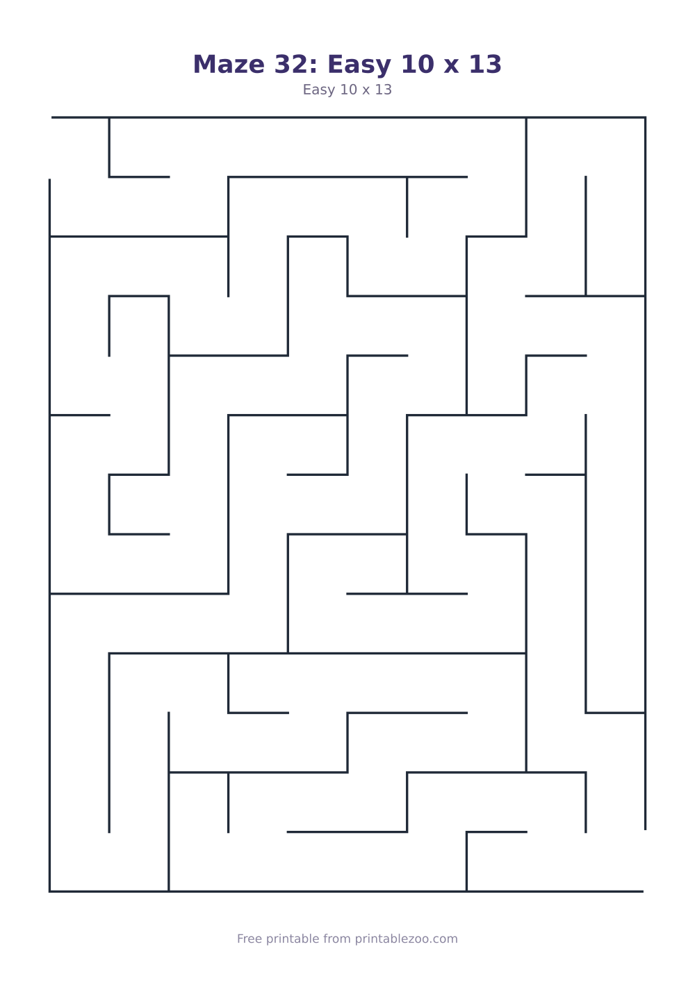 Maze 32: Easy 10 x 13