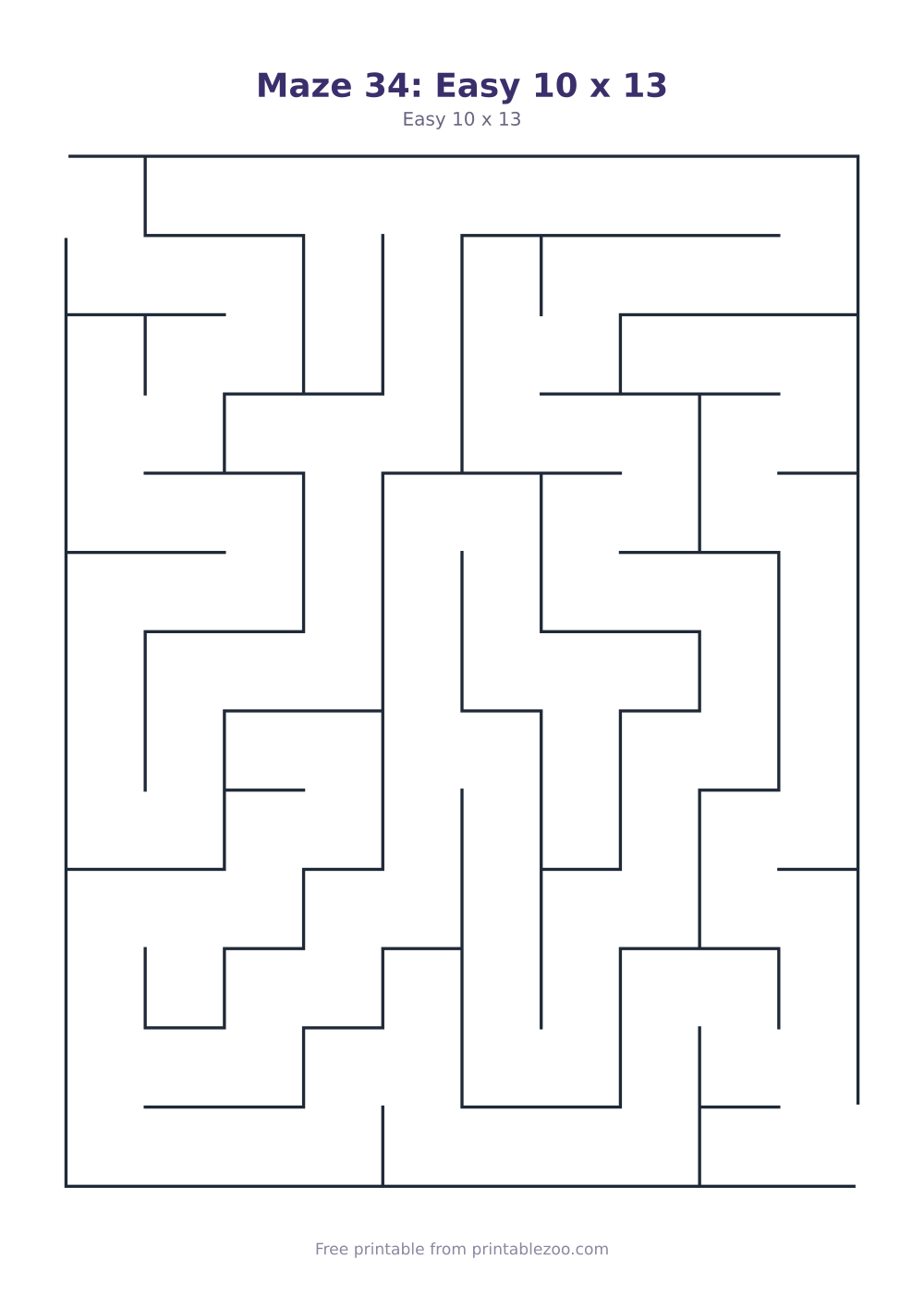 Maze 34: Easy 10 x 13