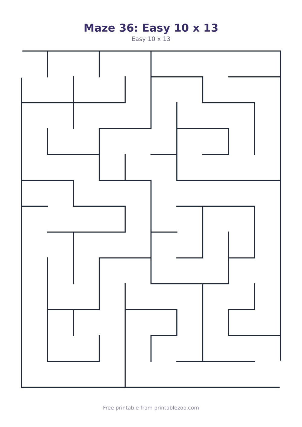 Maze 36: Easy 10 x 13