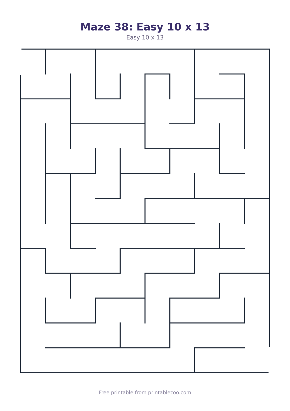 Maze 38: Easy 10 x 13