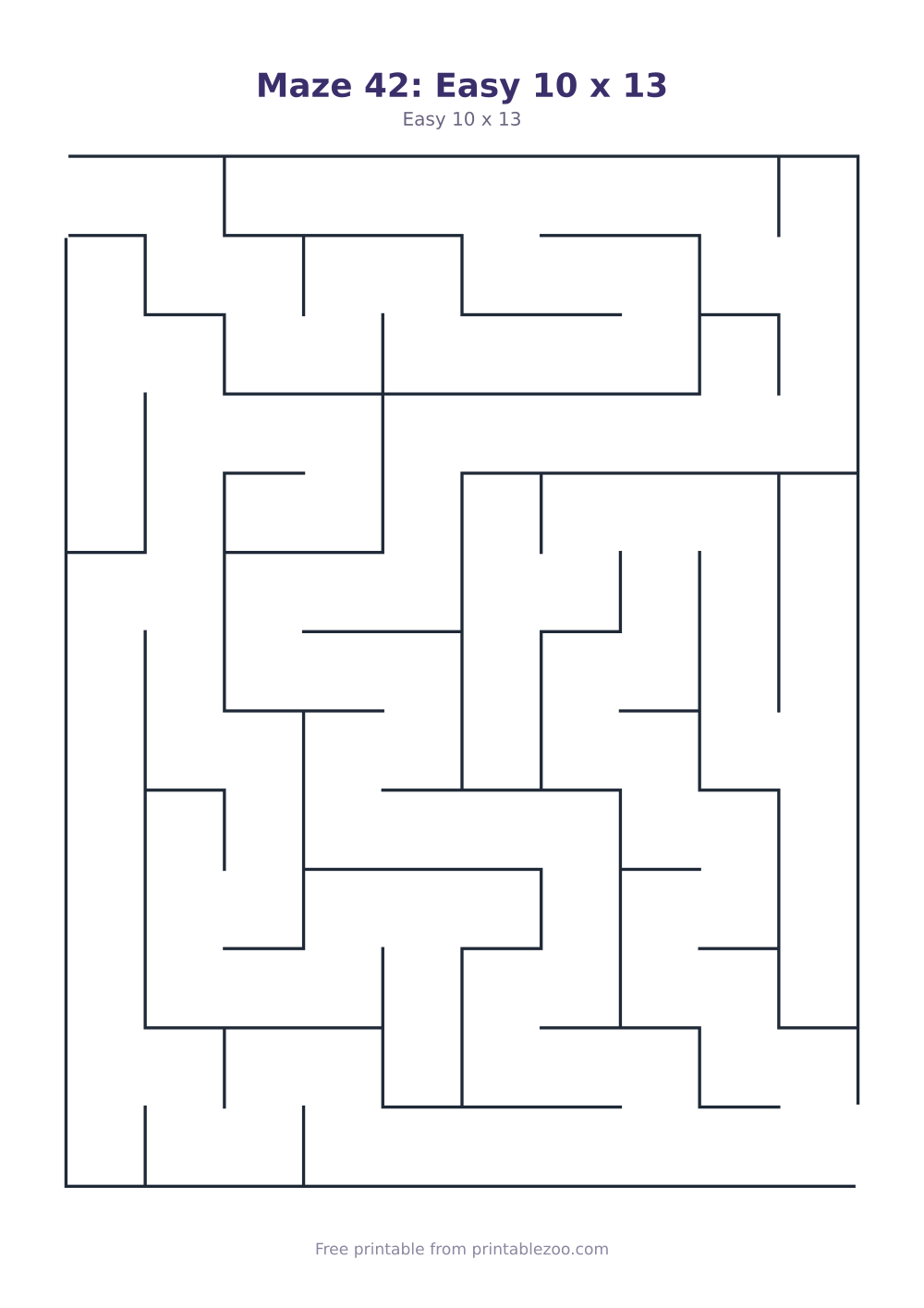 Maze 42: Easy 10 x 13