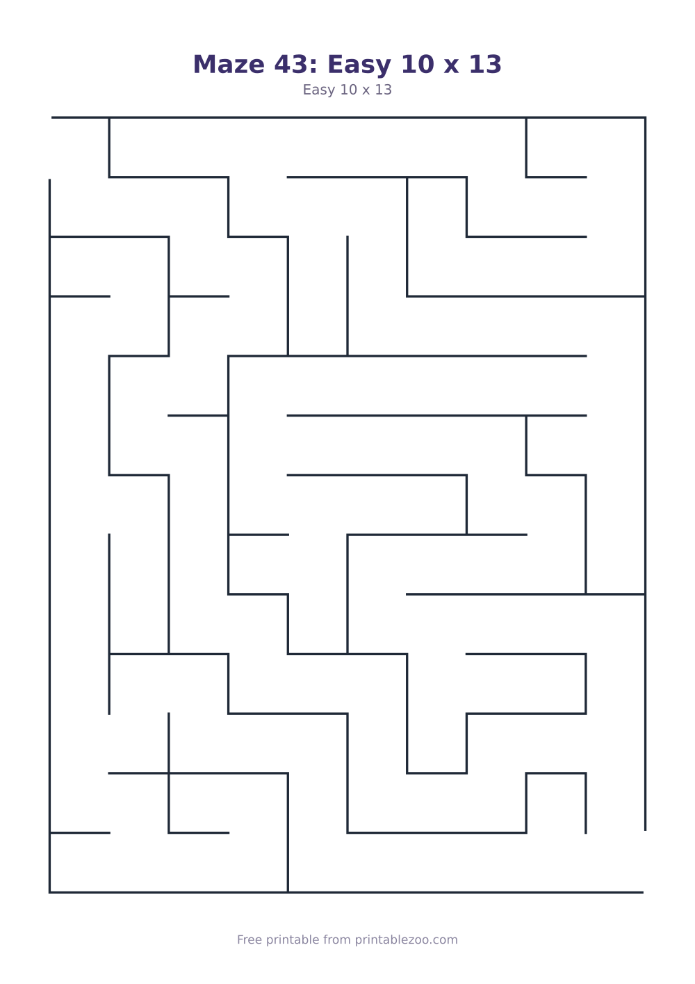 Maze 43: Easy 10 x 13