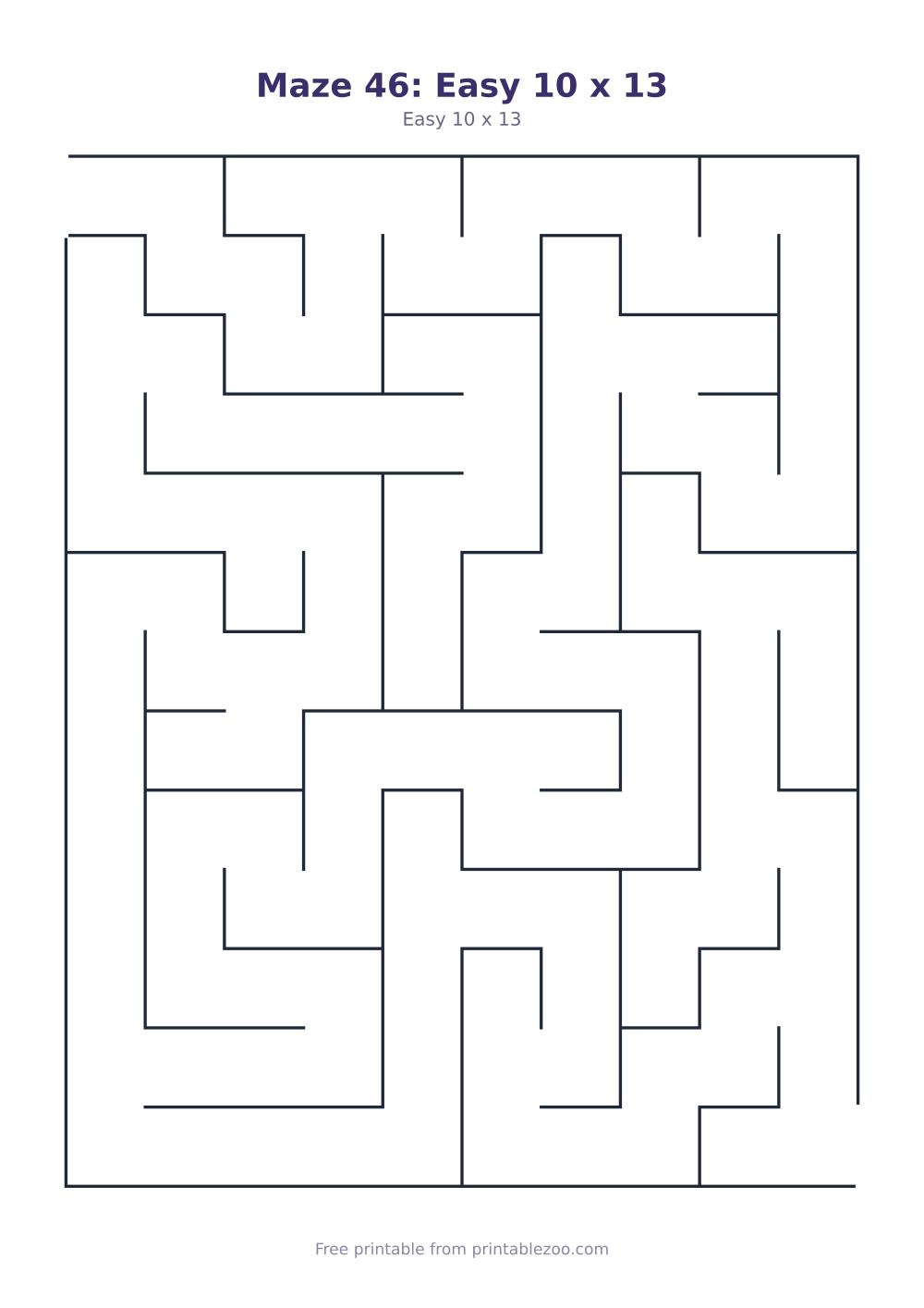 Maze 46: Easy 10 x 13