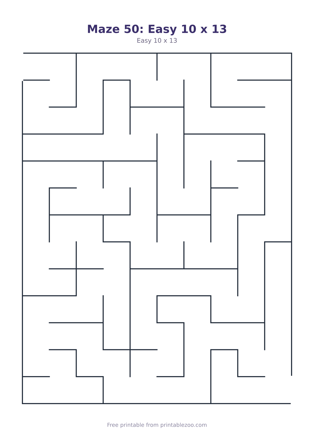 Maze 50: Easy 10 x 13