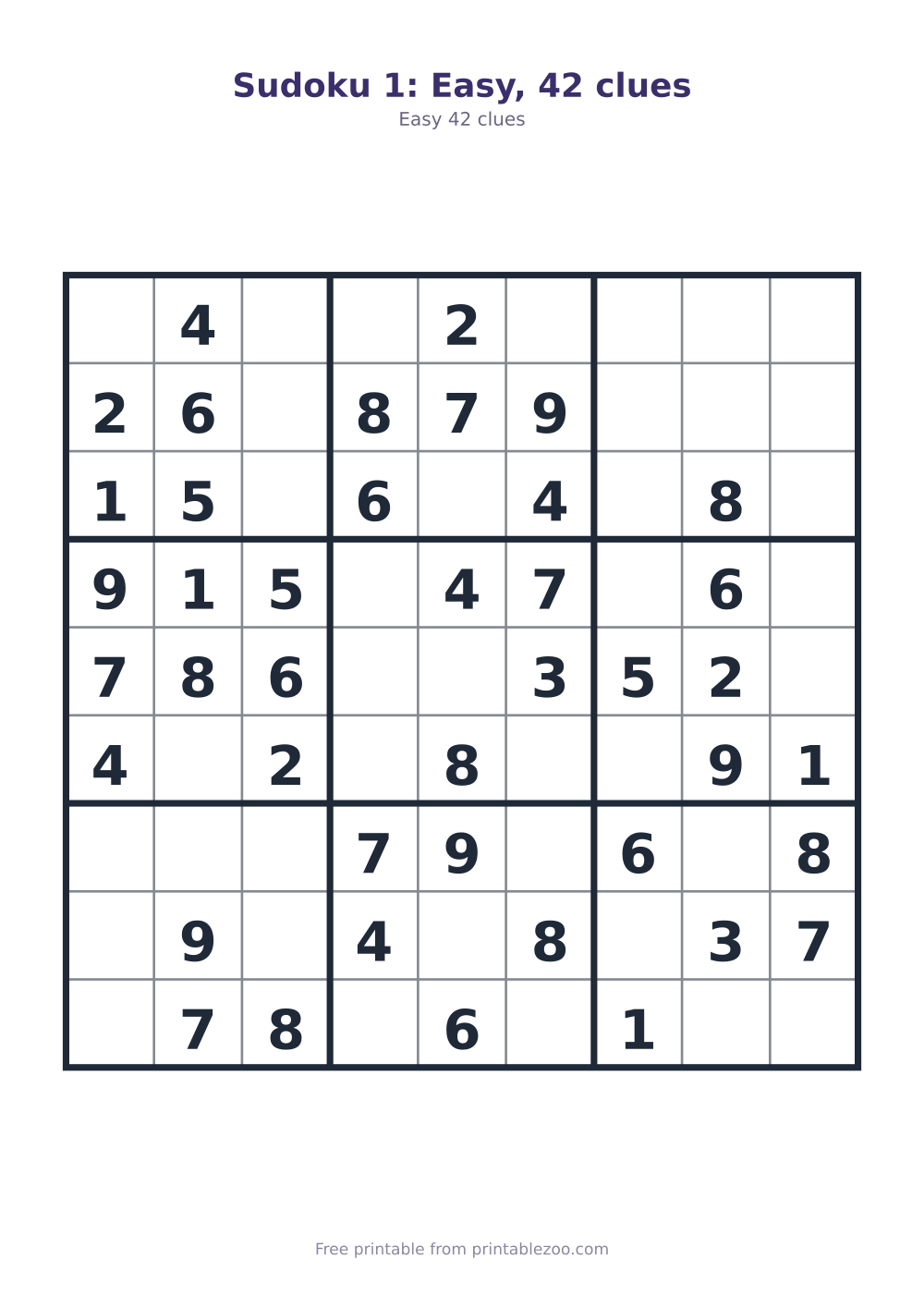 Easy printable sudoku
